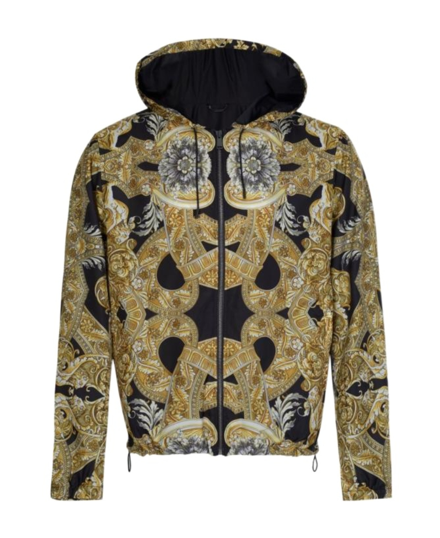 Versace Printed Casual Jacket In Multicolor