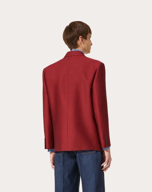 Valentino Double-breasted Wool And Silk Jacket In Red