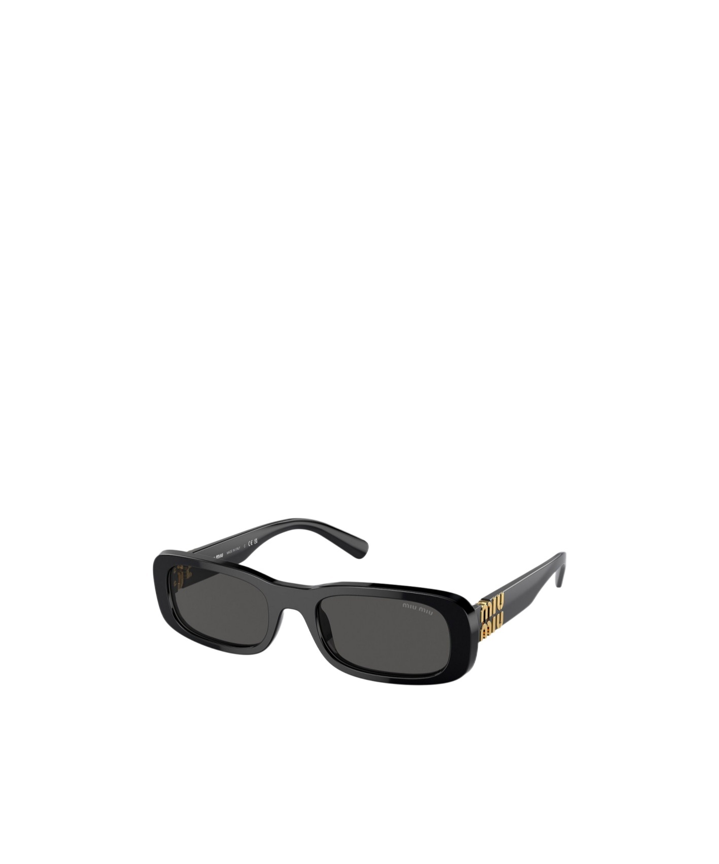 Miu Miu Rectangle-frame Tinted Sunglasses In Black