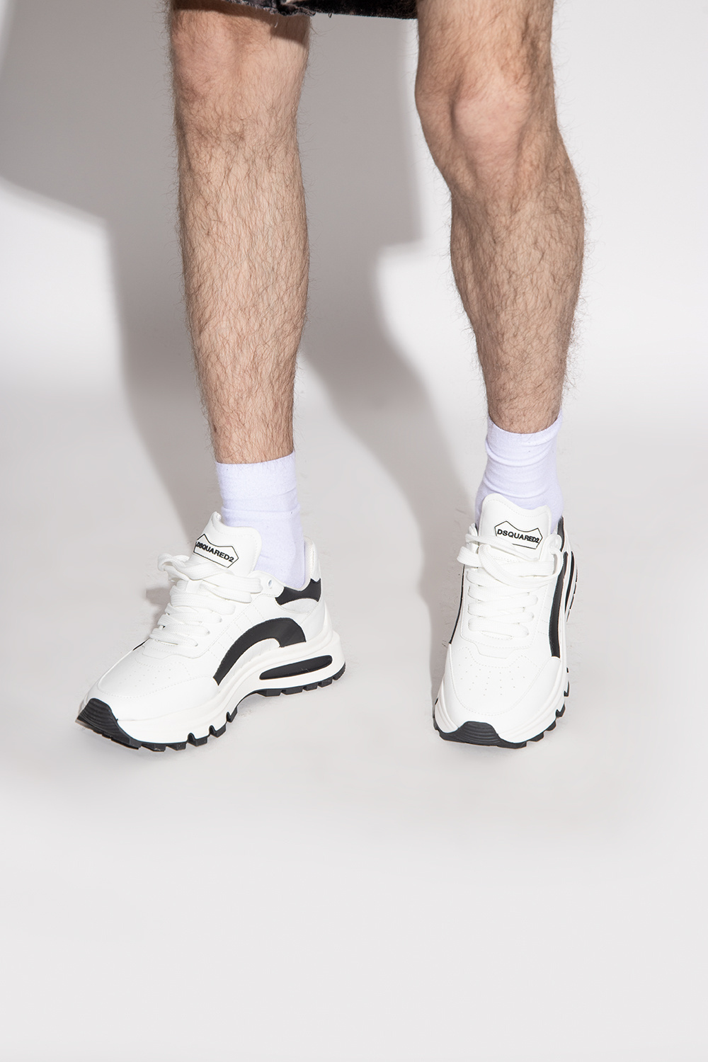 Dsquared2 Two-tone Chunky Sneakers In White