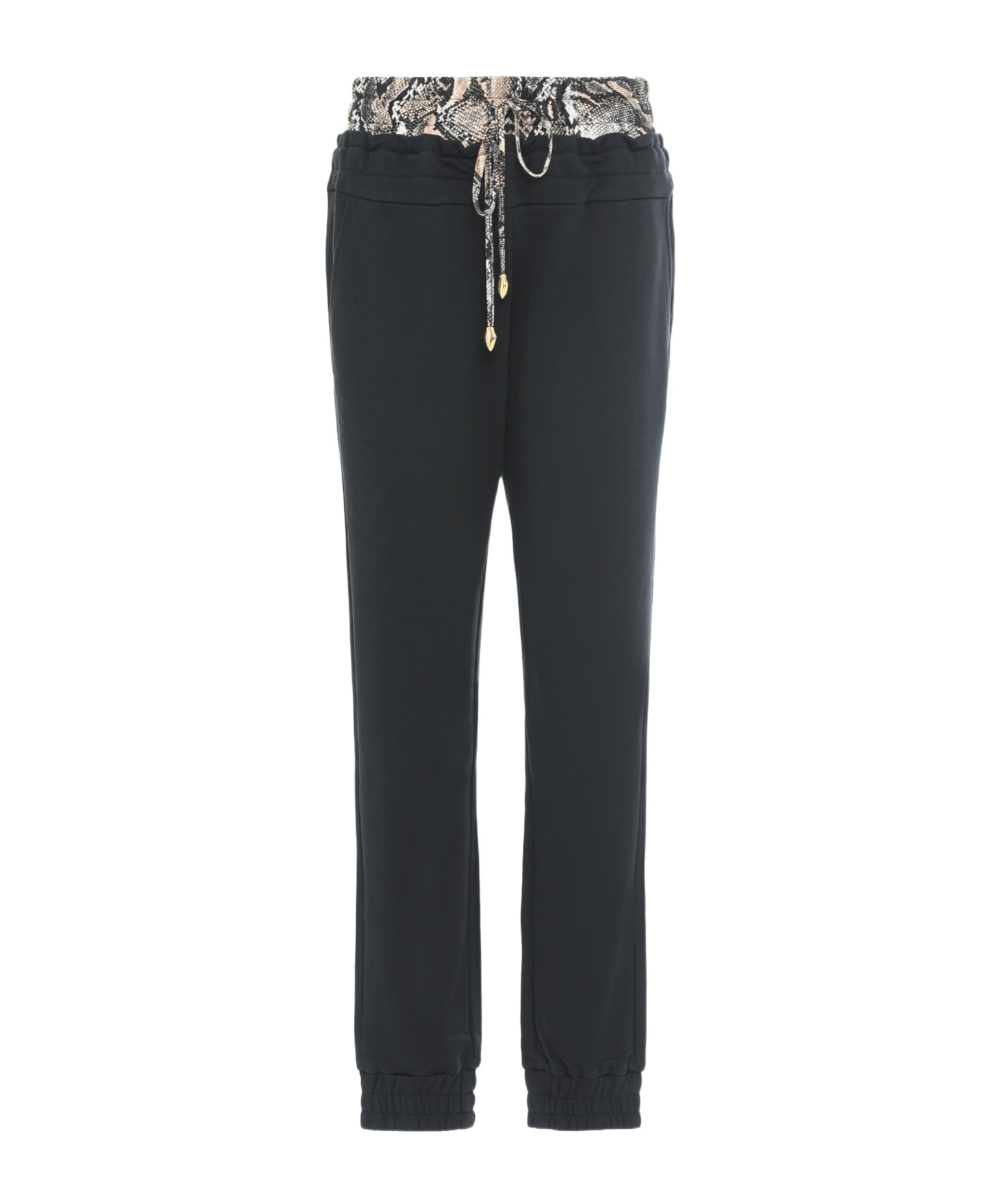 Just Cavalli Soft Fabric Jogger Style Trousers In Black