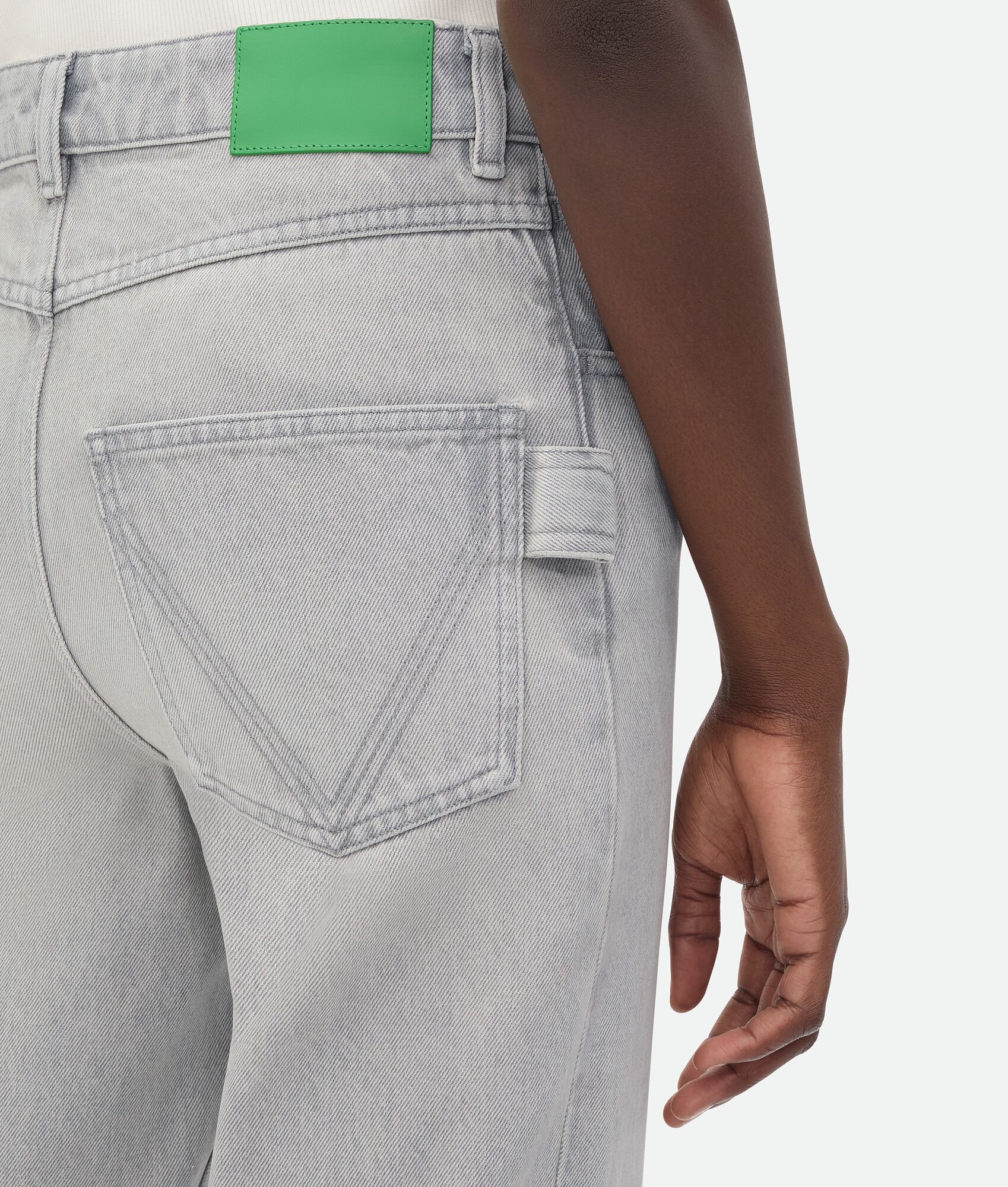 Bottega Veneta Washed Flared Jeans In Gray