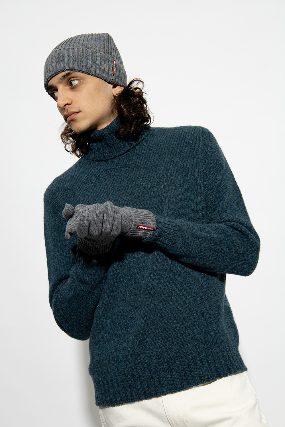 DSQUARED2 KNITTED GLOVE AND HAT SET