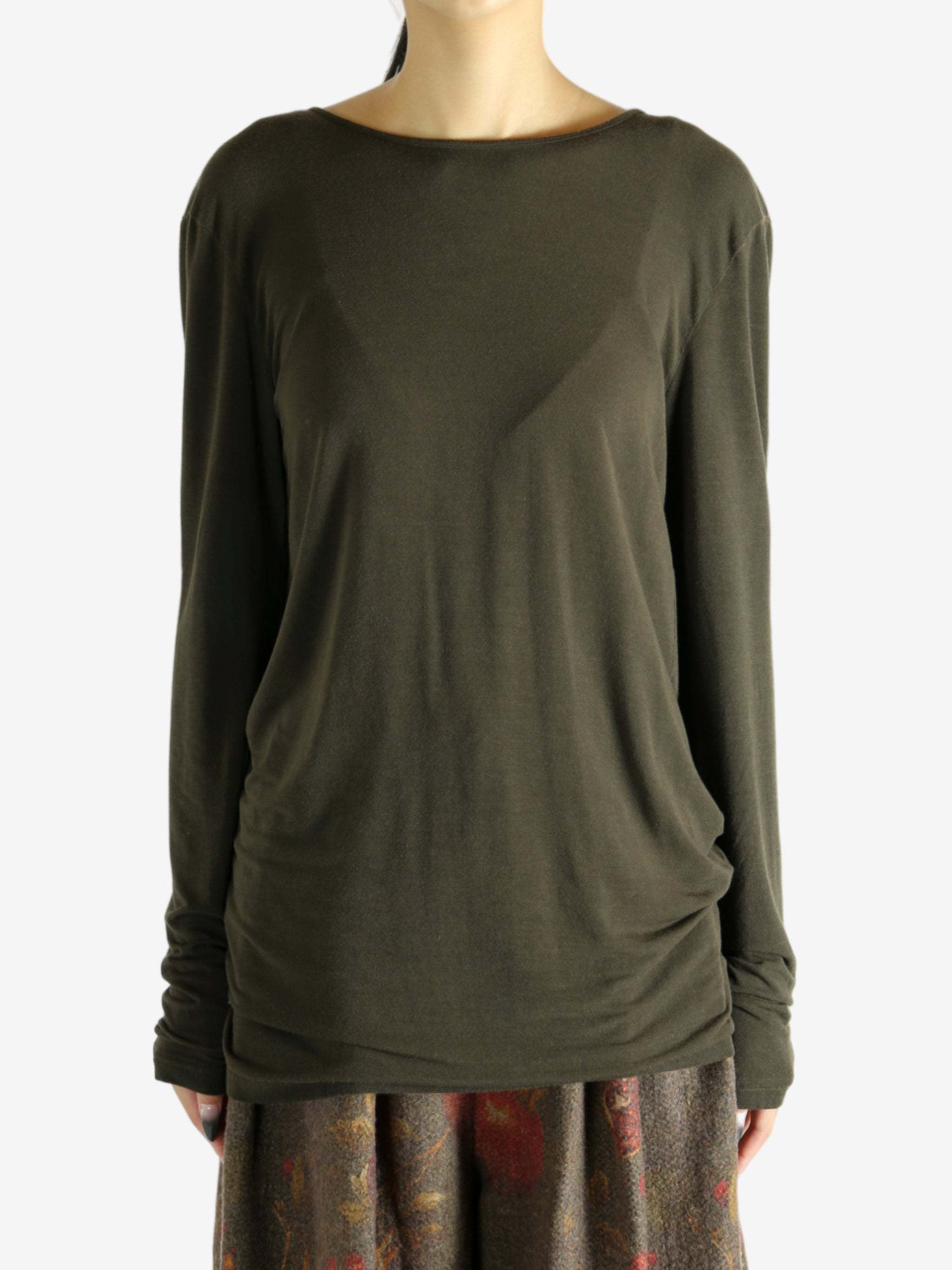 Uma Wang Lace-up T-shirt In Green