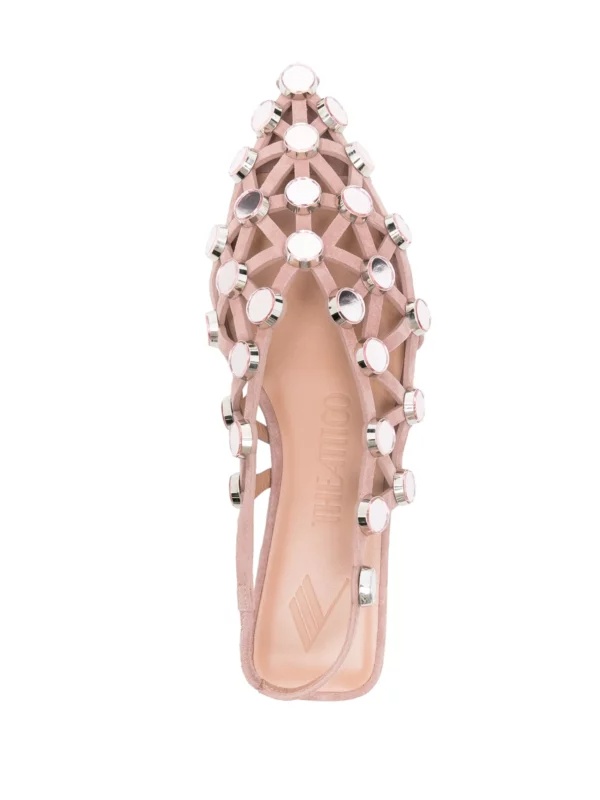 Attico Pointed-toe Flat Sandals In Pink