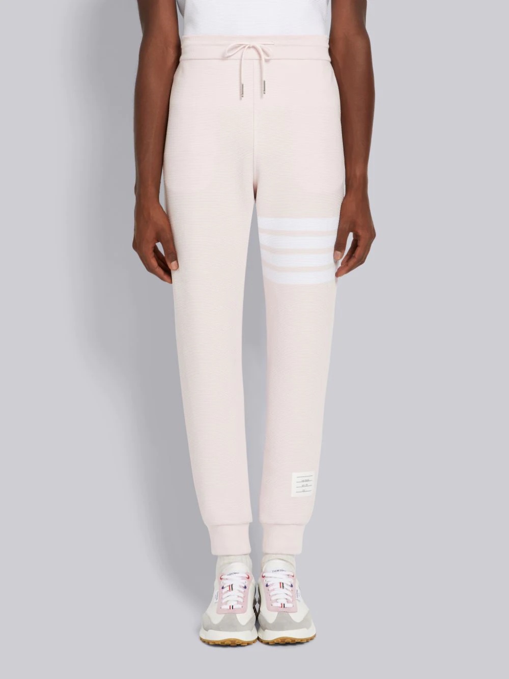 Thom Browne Ottoman Rib 4-bar Stripe Track Pants In Pink