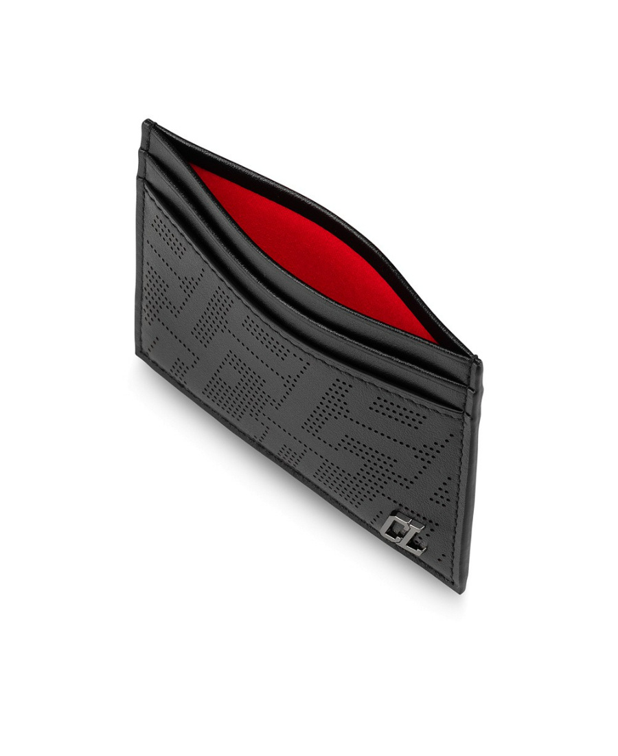 Christian Louboutin Logo-plaque Leather Cardholder In Black