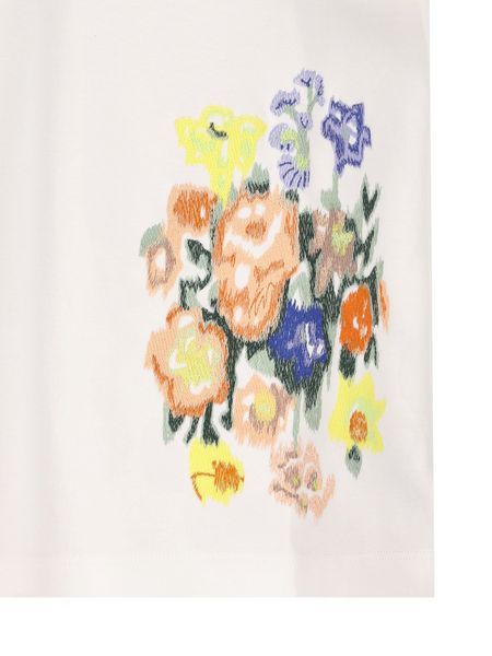 Loewe Oversize Cotton Blend T-shirt With Floral Print In White