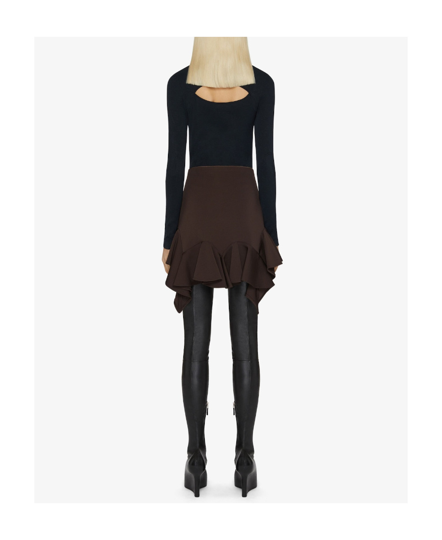 Givenchy Milano Ruffled High Waist Skirt In Black