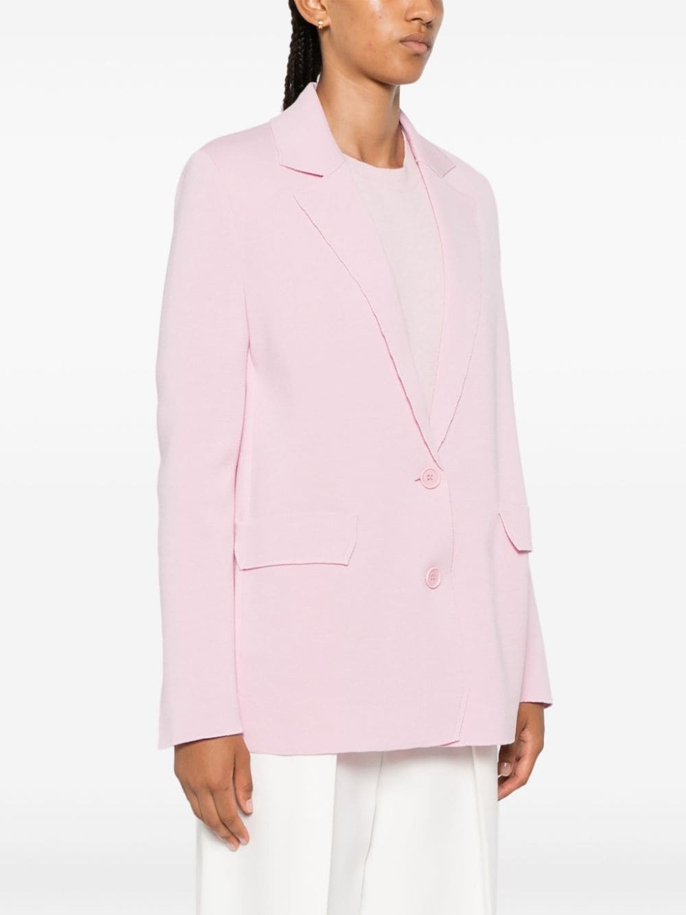 Mrz Long-sleeved Suit Coat In Pink