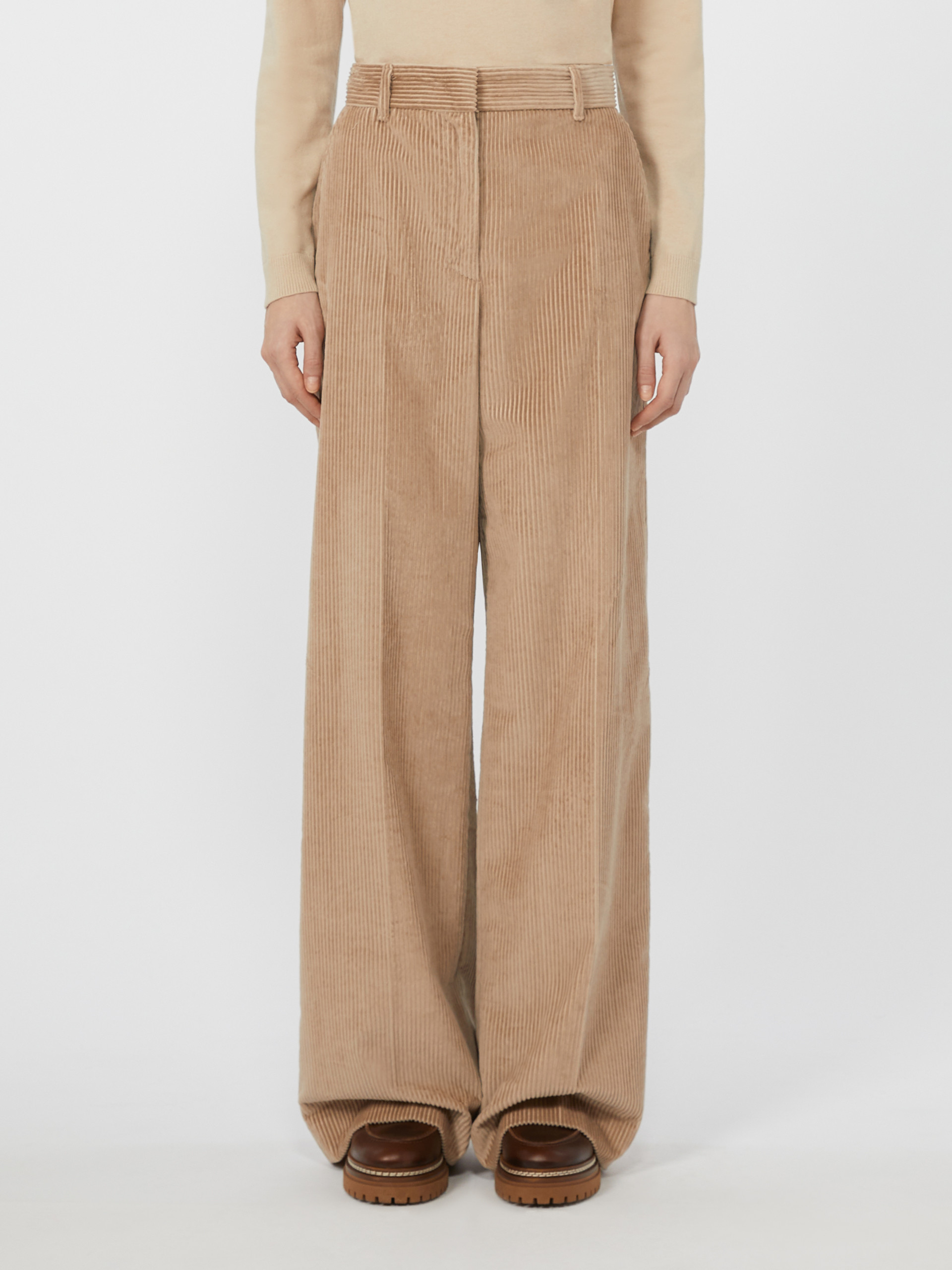 Weekend Max Mara Corduroy Casual Pants In Brown
