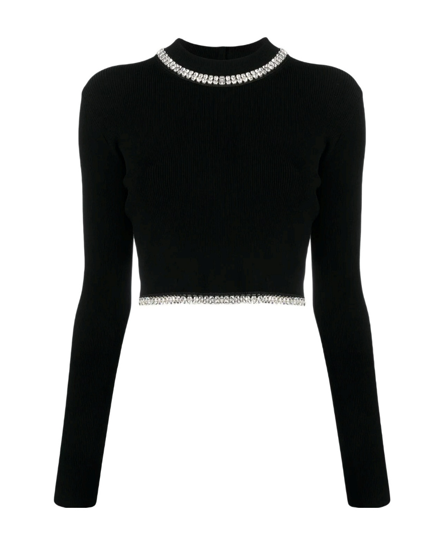 RABANNE CRYSTAL-EMBELLISHED CROP TOP