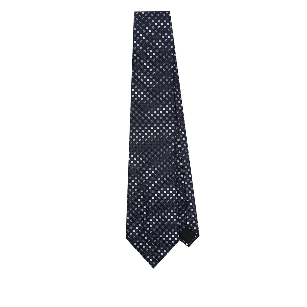 Saint Laurent All-over Patterned Tie In Blue