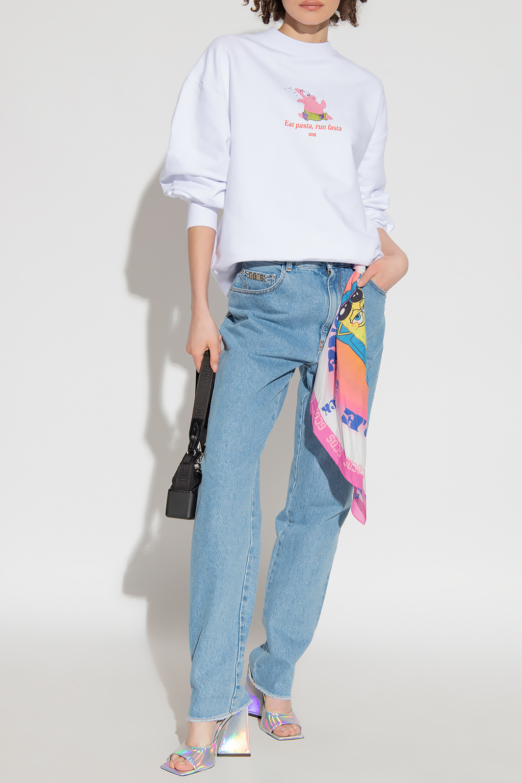 GCDS GRAPHIC-PRINT COTTON SWEATSHIRT