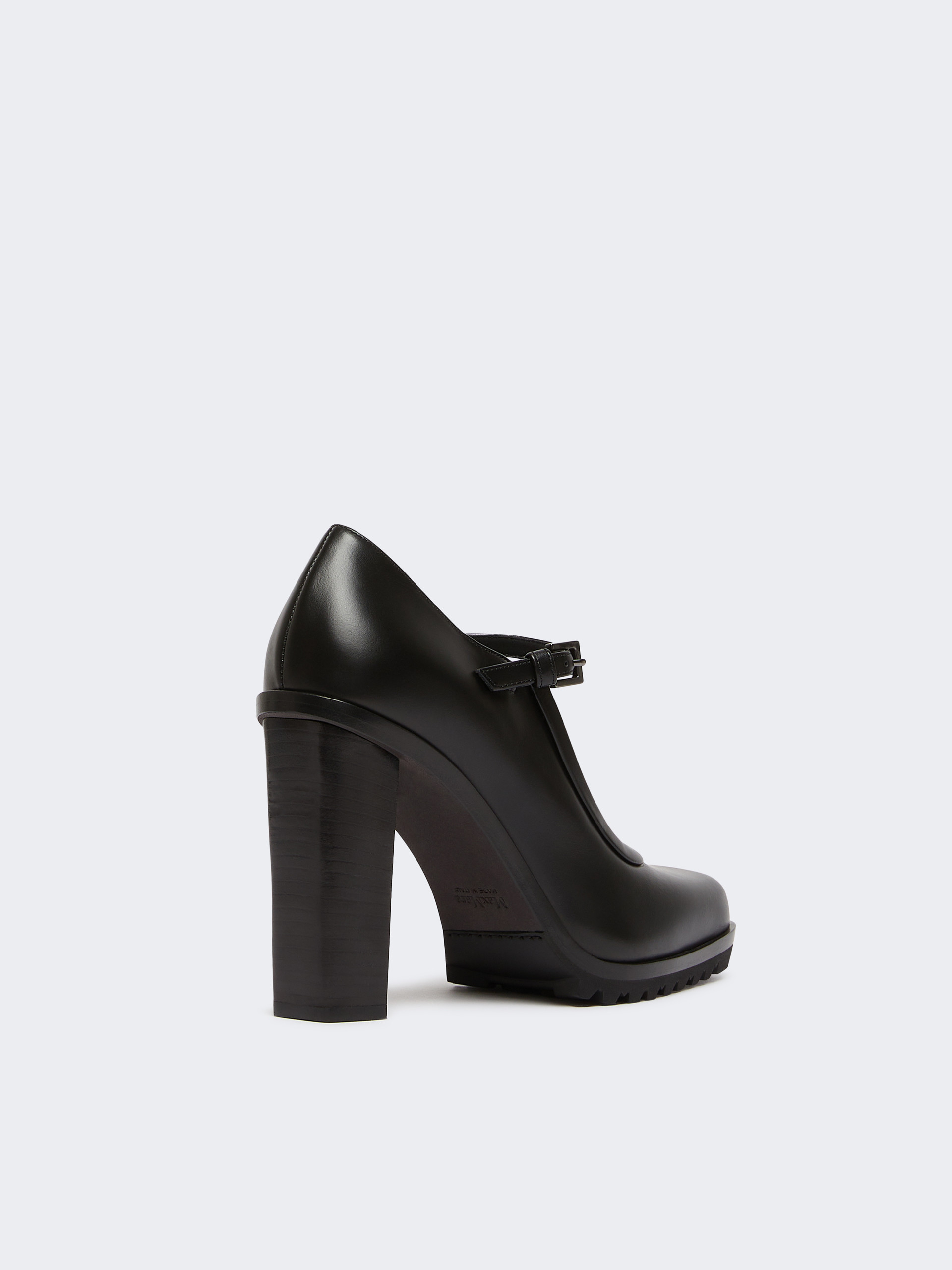 Max Mara Mary Janes In Leather In Black