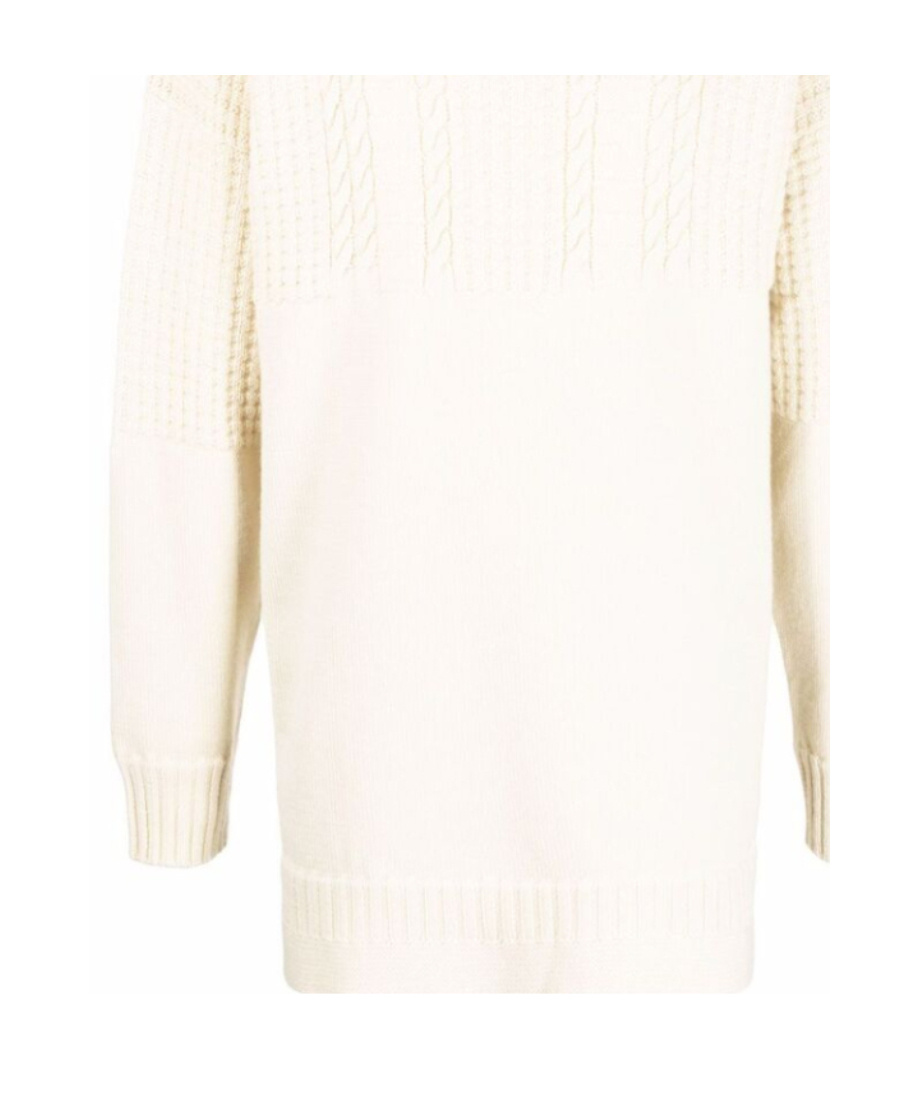 Maison Margiela Knitted Wool Jumper In White