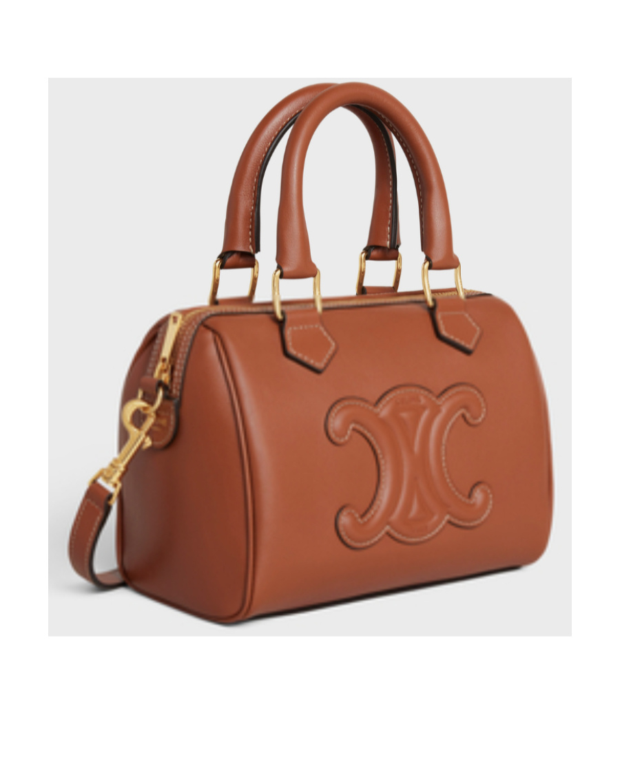 Celine Zippered Shoulder Bag In Brown