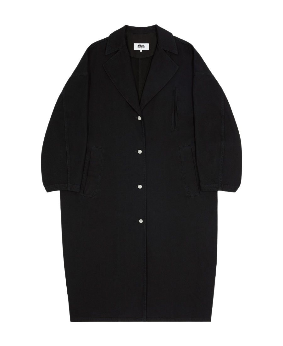 Mm6 Maison Margiela Button-fastening Single-breasted Coat In Black