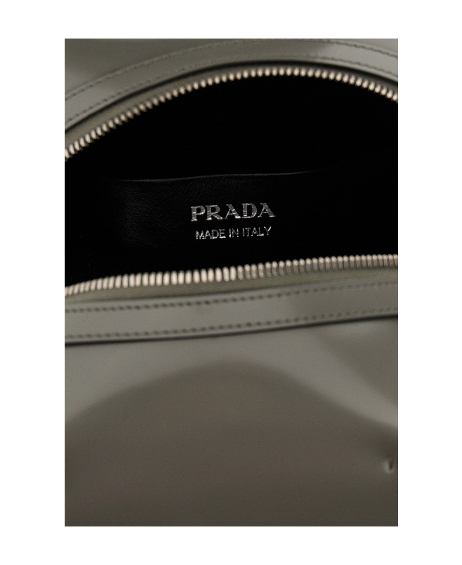 Shop Prada Small Supernova Leather Tote Bag In Gray