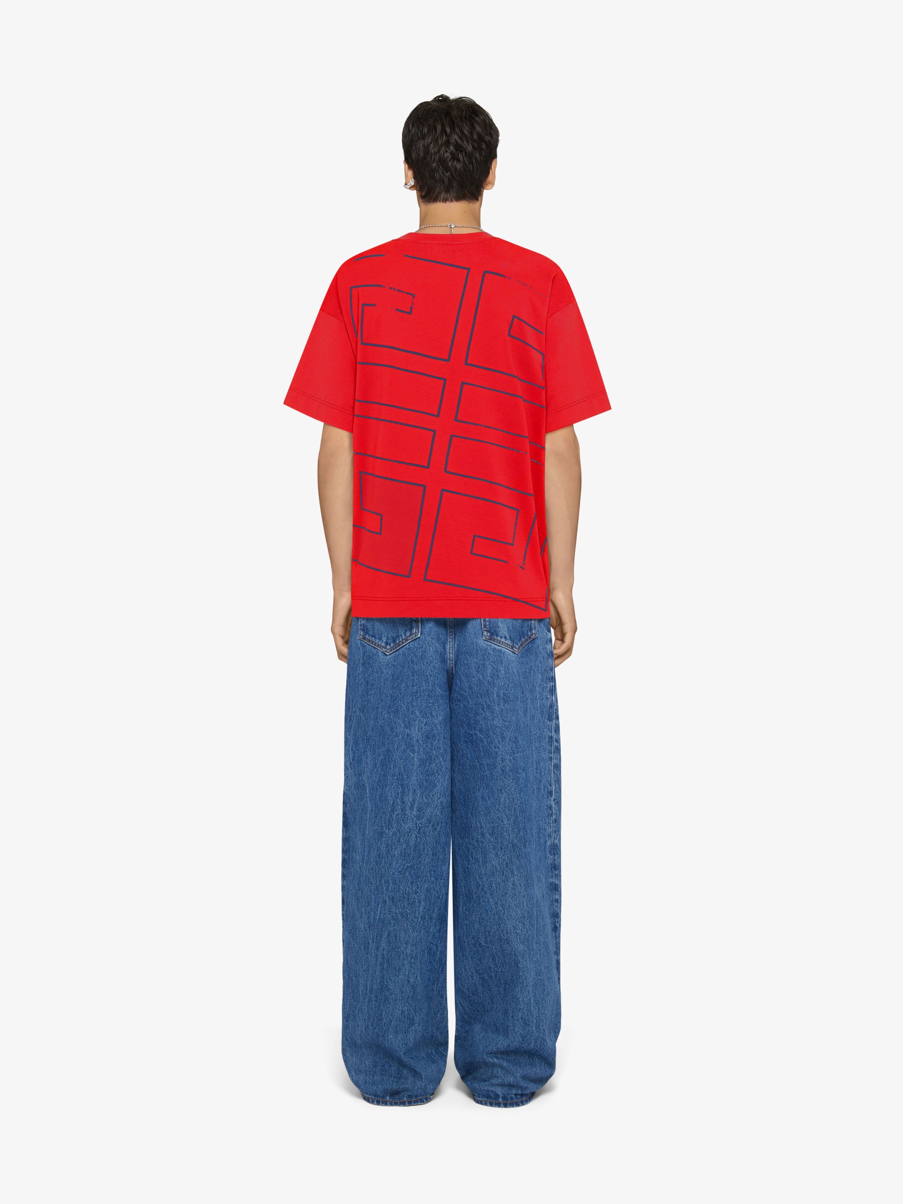 Givenchy 4g-motif Cotton T-shirt In Red