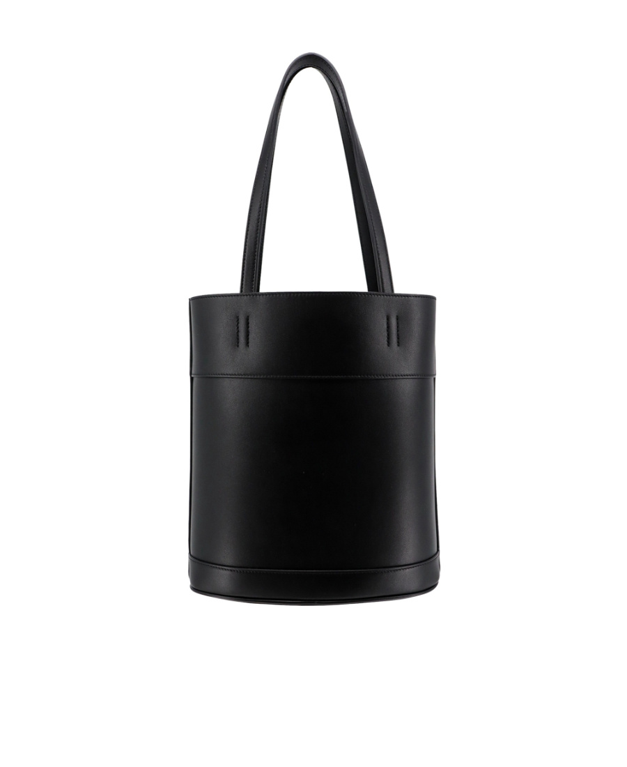 Ferragamo North-south Leather Tote Bag In Black