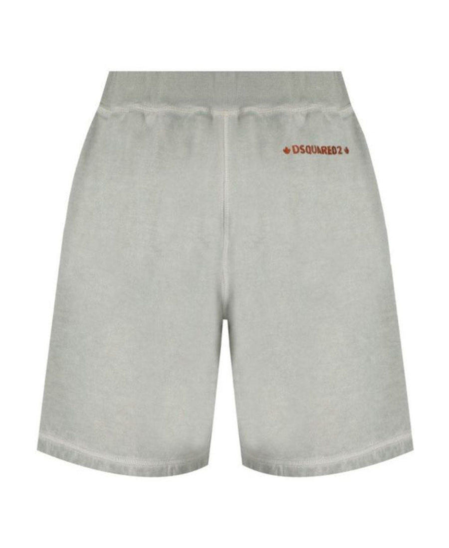 Shop Dsquared2 Faded-effect Cotton Shorts In Gray