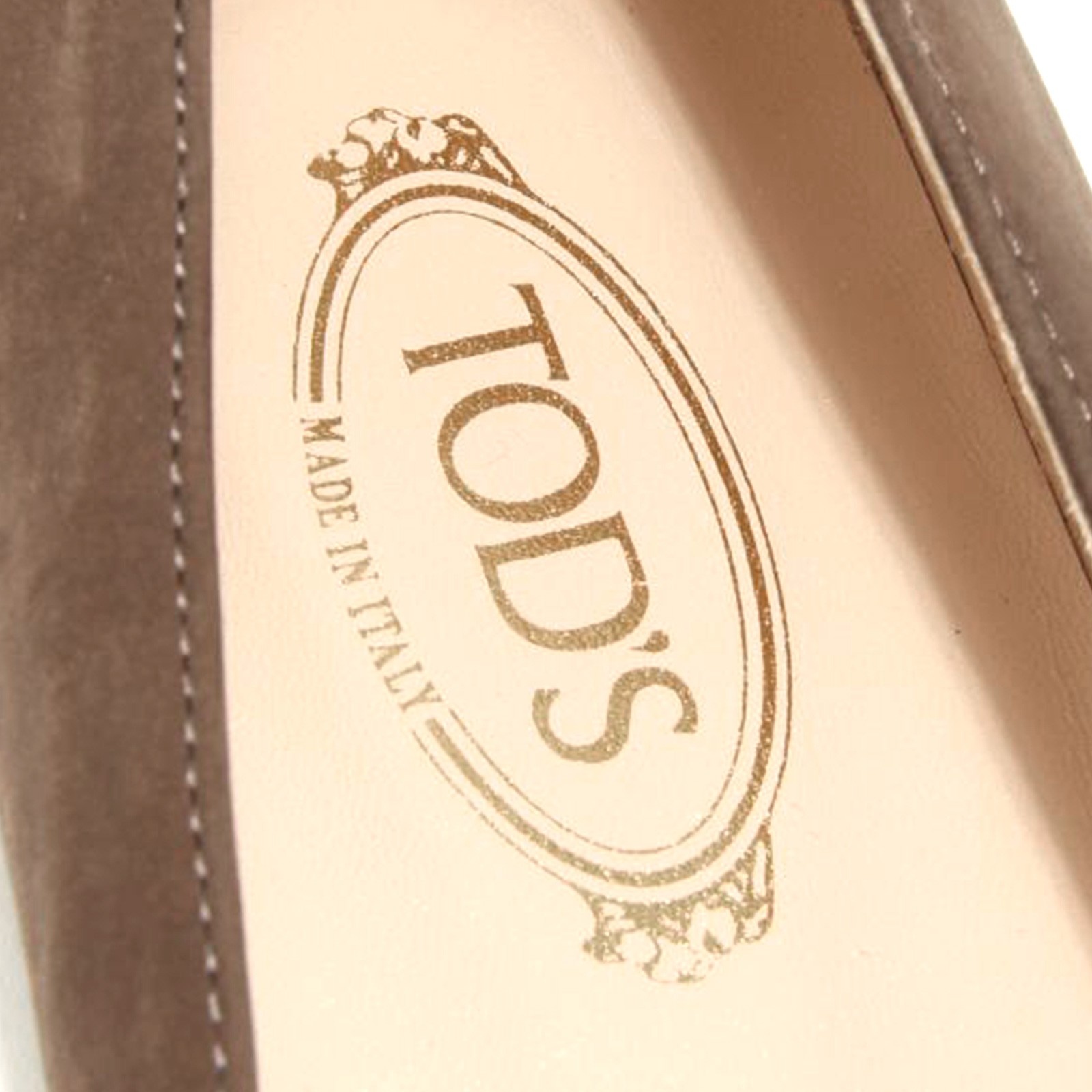Shop Tod's Logo Details Ballet Shoes In Brown