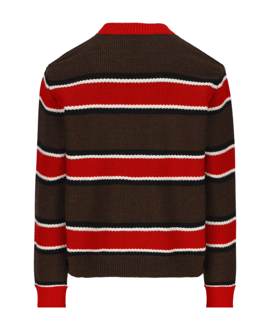 Dsquared2 Logo Crew Neck Sweater With Striped Pattern In Multi