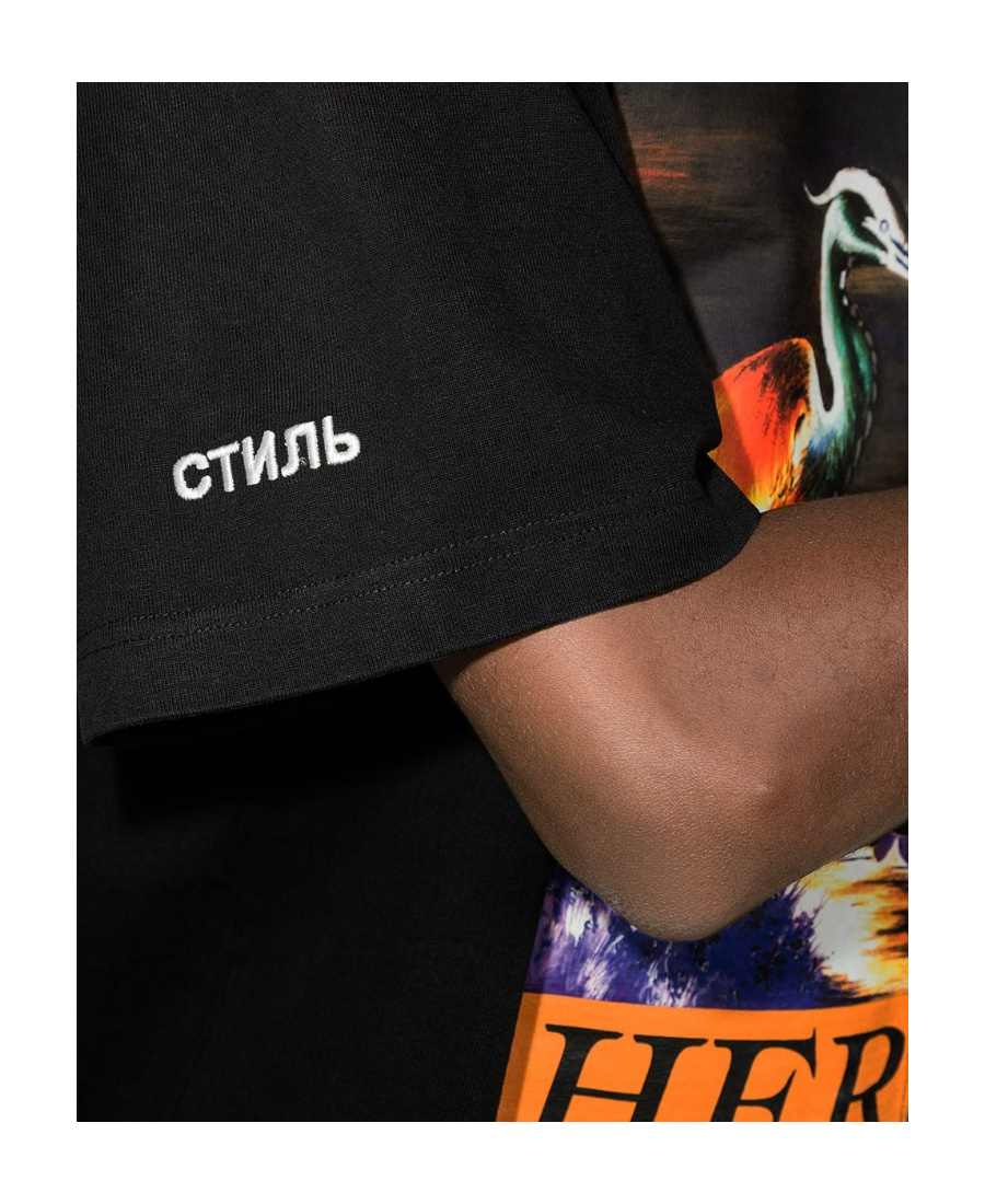 HERON PRESTON SS TEE OS SPLIT HERONS BLACK ORANGE