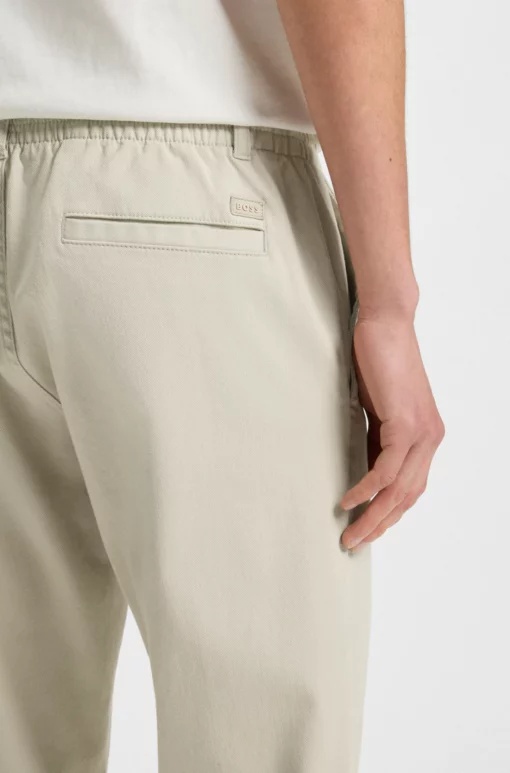 Hugo Boss Drawstring-cuffed Trousers In White