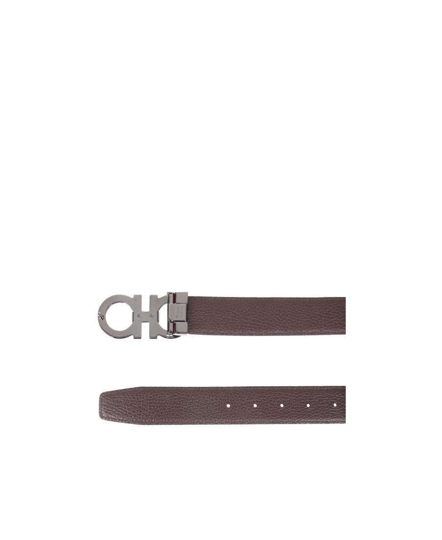 Ferragamo Salvatore Gancini Reversible Buckle Belt In Black