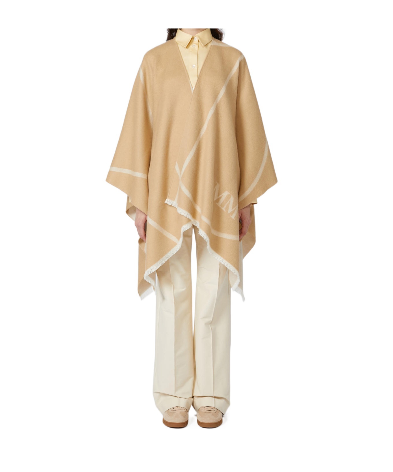 Max Mara Frayed-hem Jacket In Brown