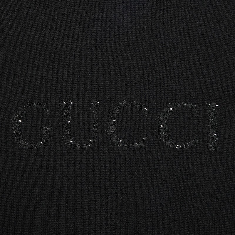 Gucci Inlaid Wool And Cashmere Blended Sweater In Black