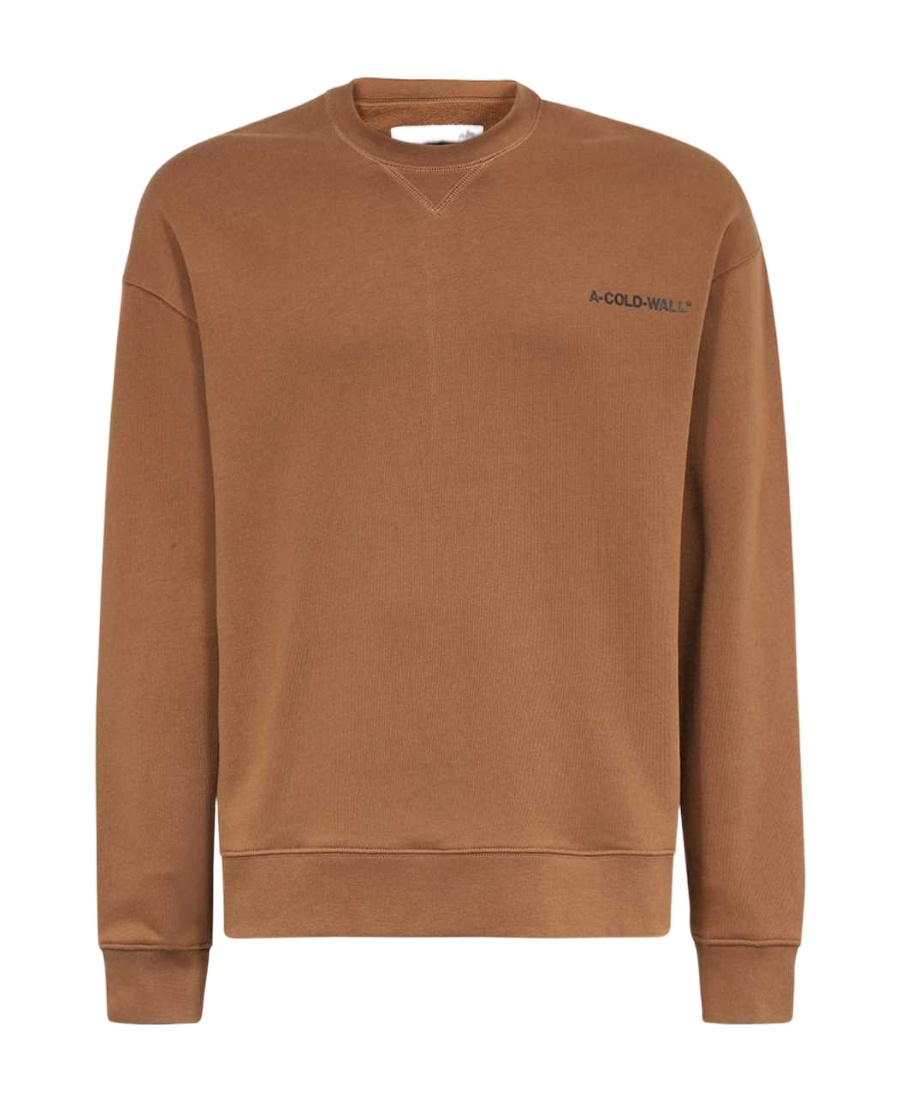 A-cold-wall* Round Collar Long Sleeve Sweater In Brown