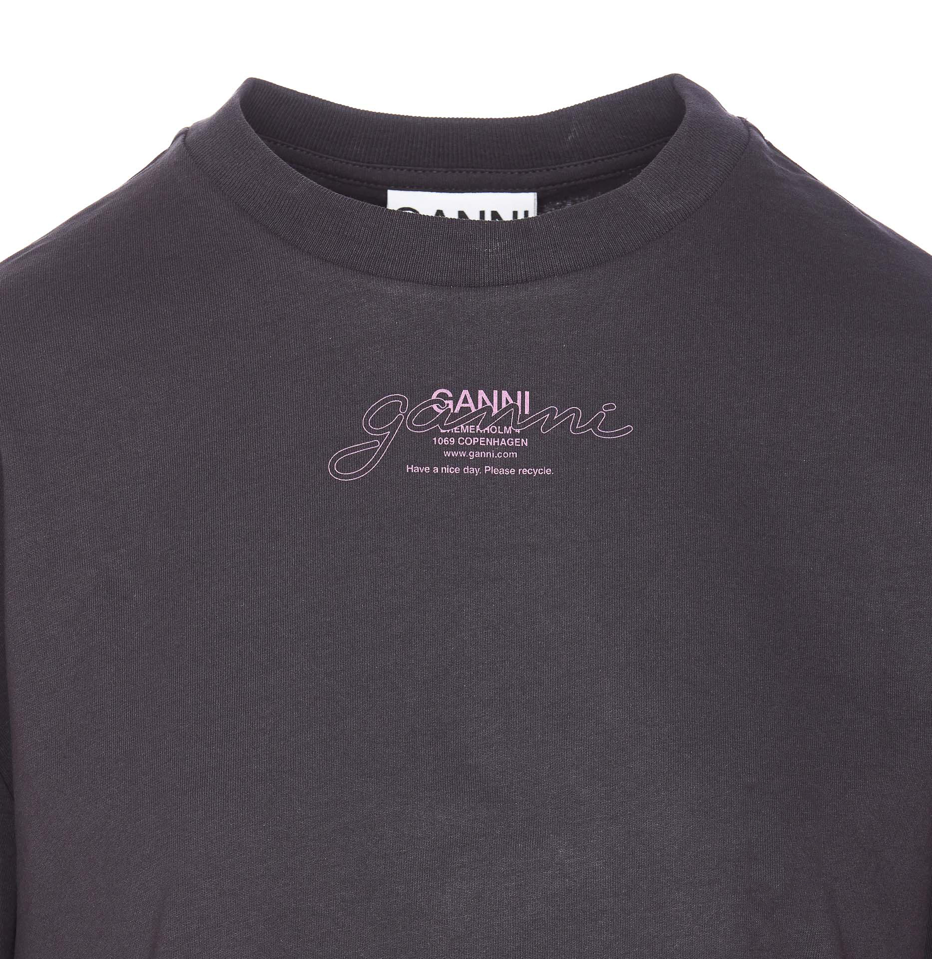 Ganni Future Heavy Jersey Long Sleeve T-shirt In Black