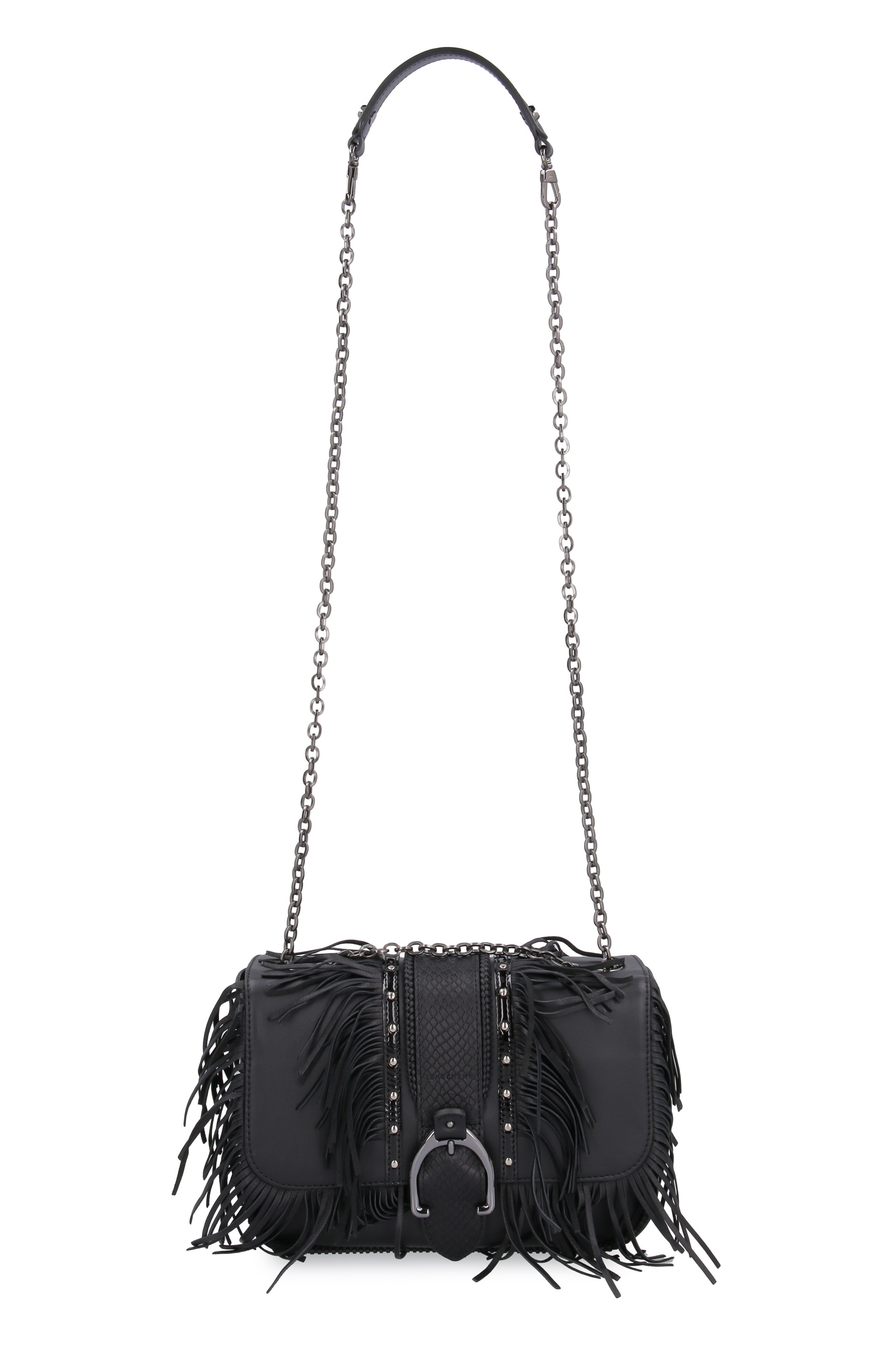 Longchamp Flip Shoulder Bag In Black