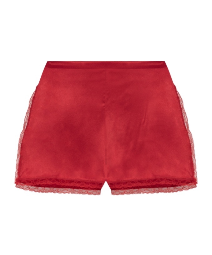 Dries Van Noten Satin Mini Shorts In Red