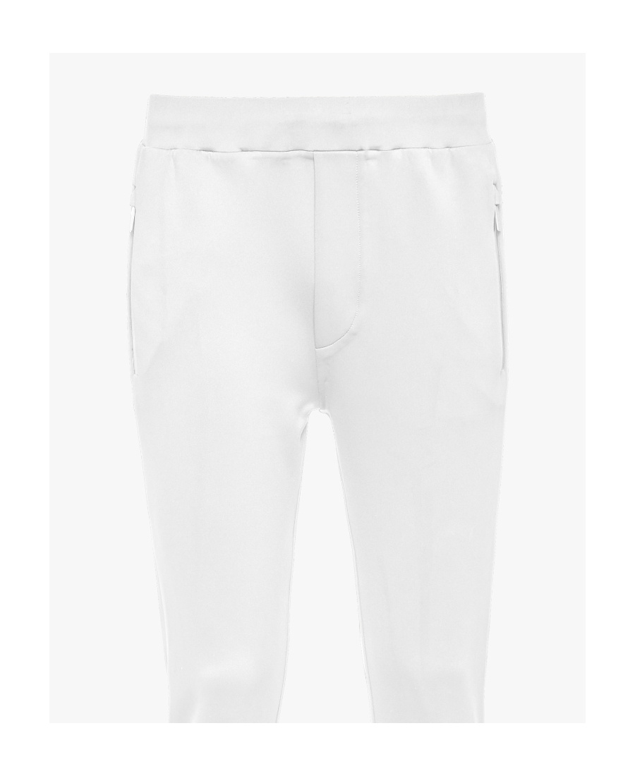 Prada Neoprene Pant With Elastic Waistband And Ribbed Cuffs In White
