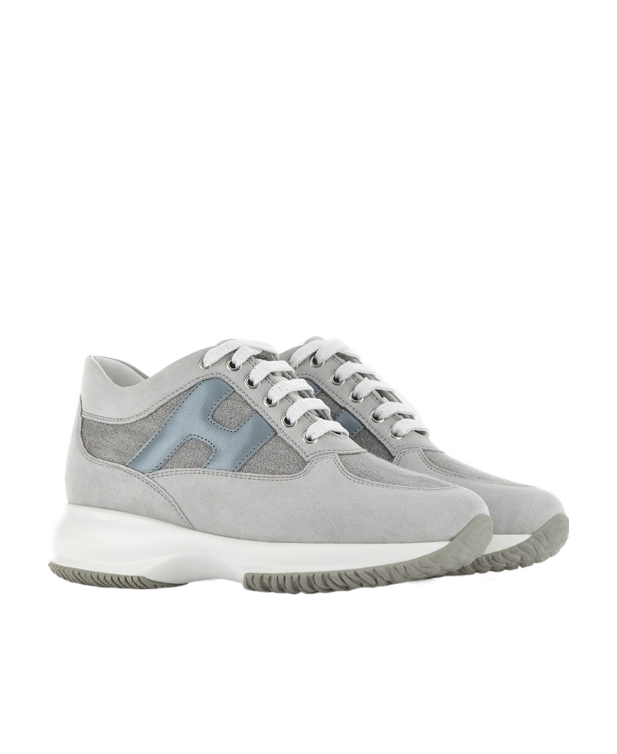 Hogan Interactive Logo-embossed Sneakers In Gray