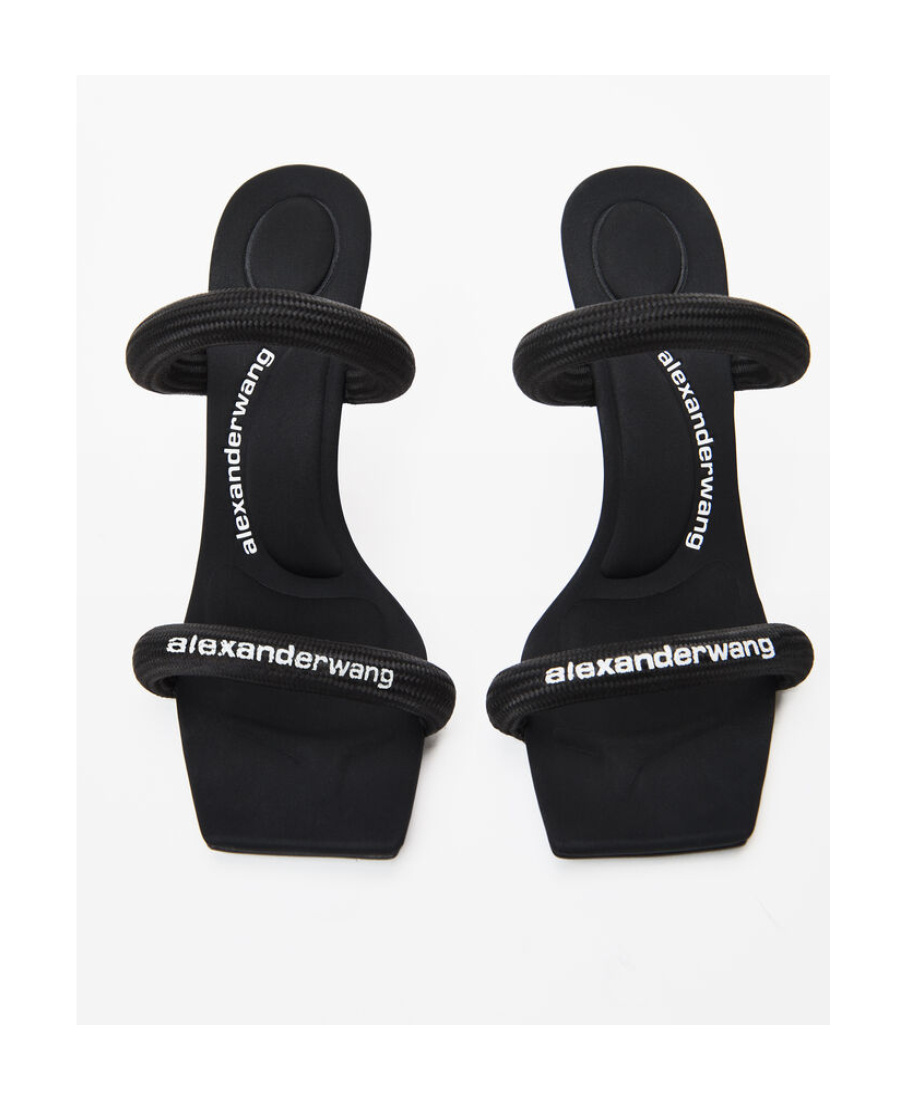 Alexander Wang Navy Julie 105mm Nylon Tubular Heeled Sandals In Uniform Blue