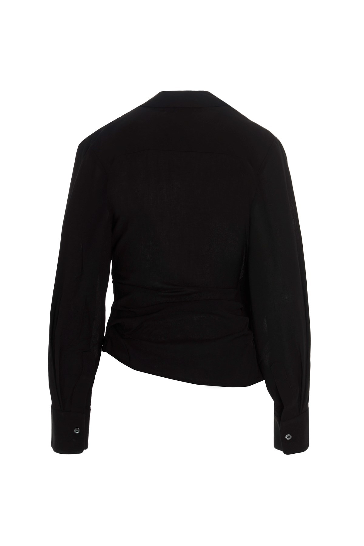 Jacquemus Les Sculptures Relaxed Bahia Shirt With Bow In Black