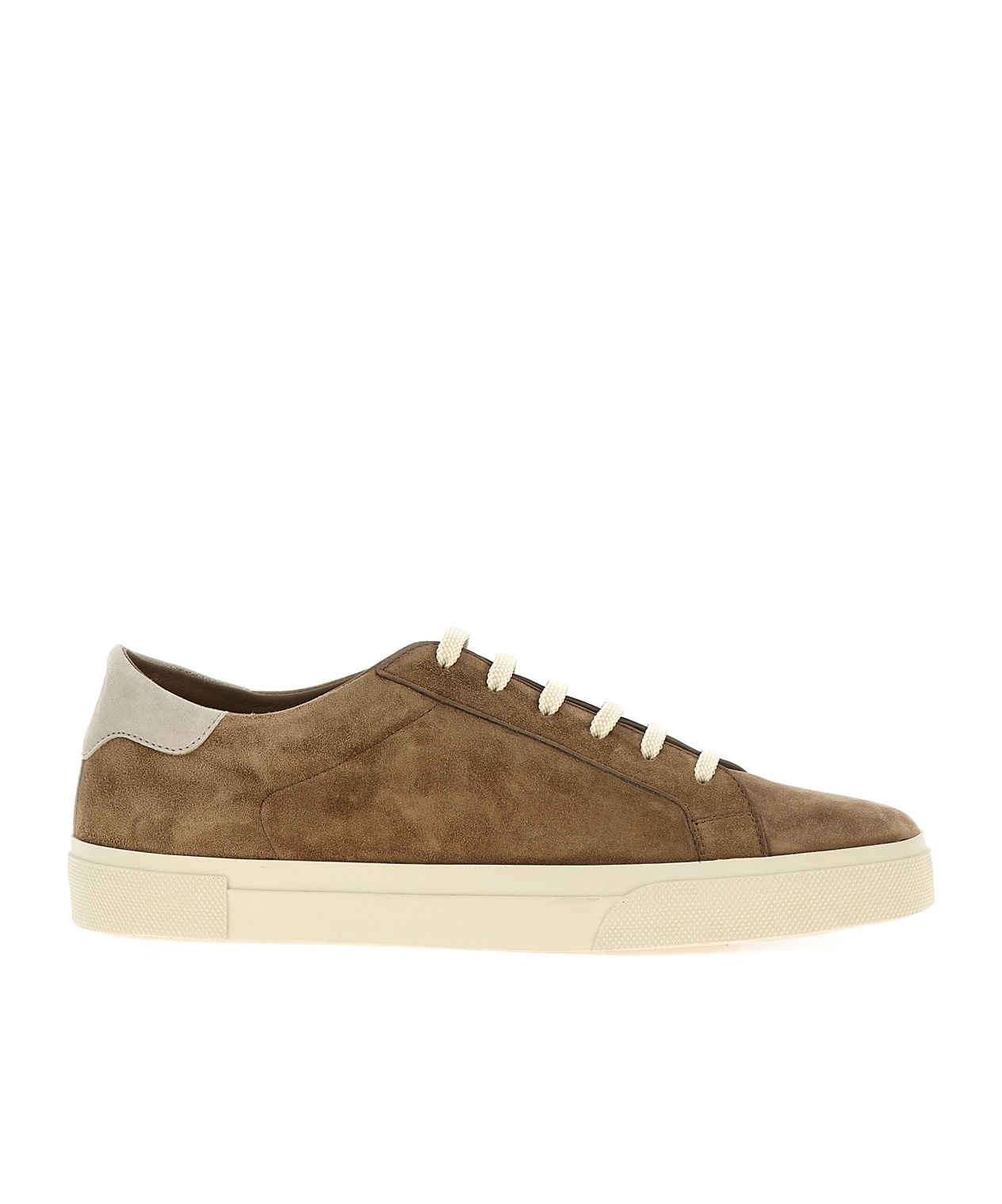 Brunello Cucinelli Suede Sneakers With Contrasting Laces In Brown