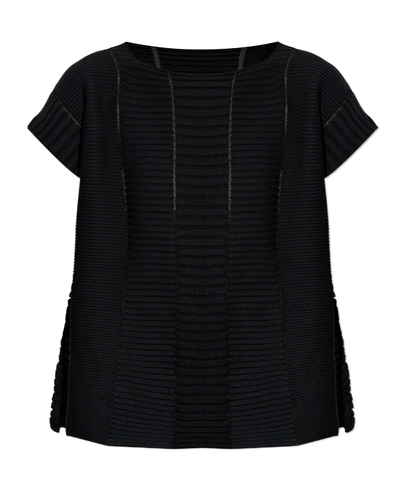 Shop Issey Miyake Short-sleeved Sweater In Black
