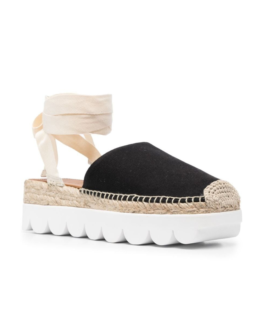 Shop Marni Black Canvas Petal Espadrillas In Nude
