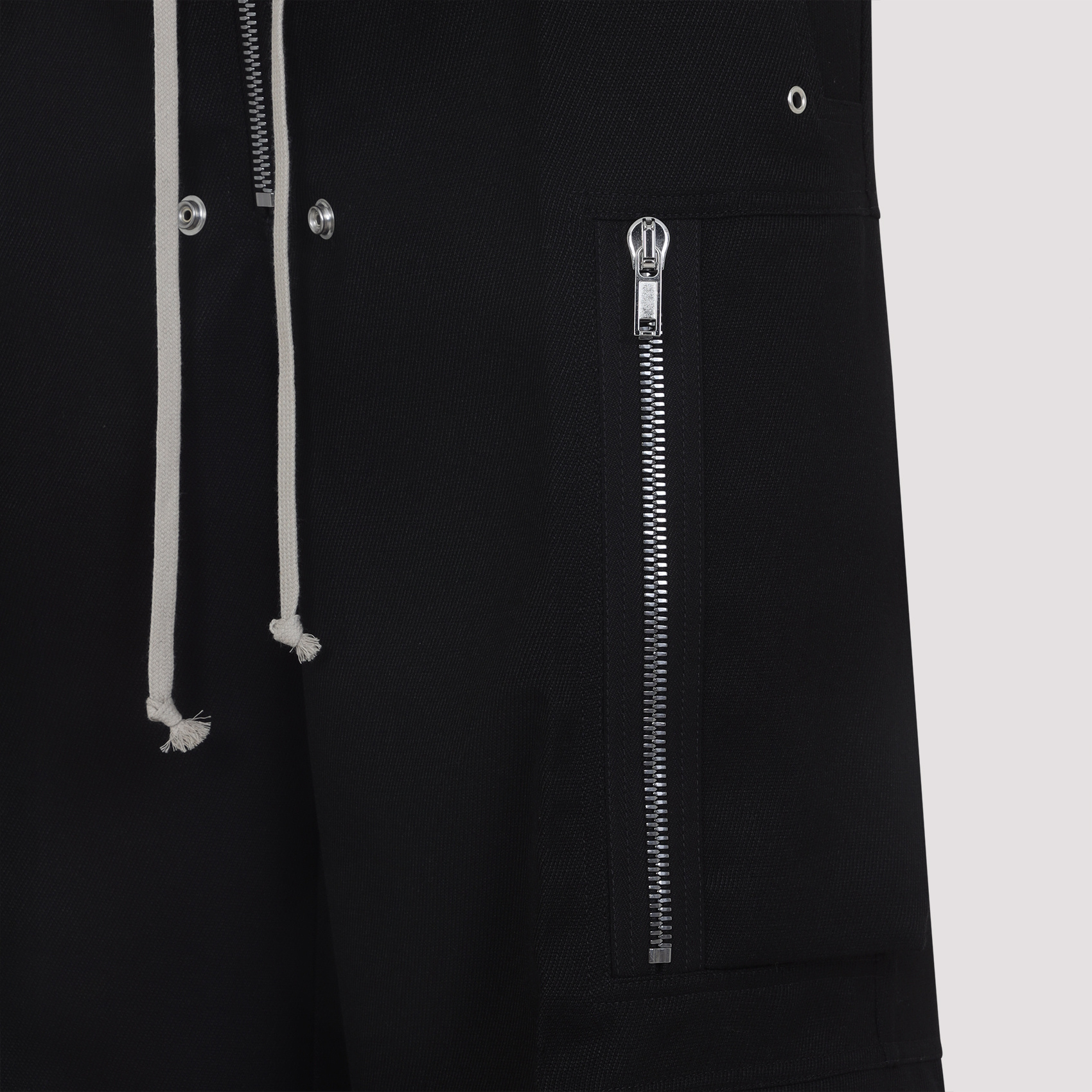 Rick Owens Wide-leg Trousers With High Waist And Utility Pockets In Black