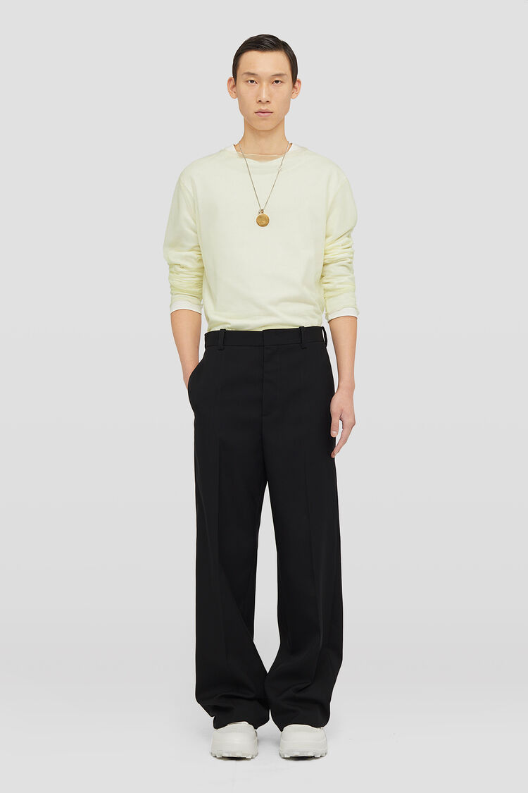 Jil Sander Pressed-crease Wool Trousers In Black