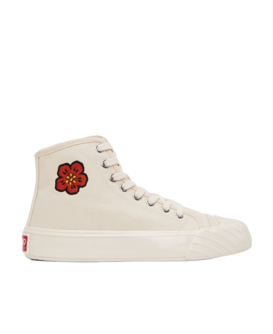 Kenzo Embroidered-logo Hi-top Sneakers In White