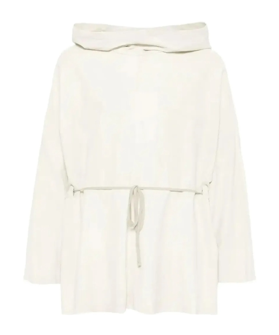 Rick Owens Hooded Tunic Tops White In White