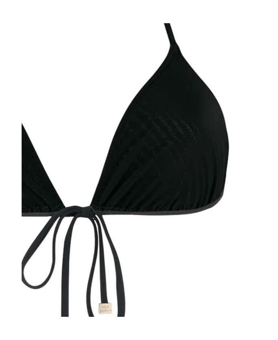 Dolce & Gabbana Padded Triangle Bikini Top In Black
