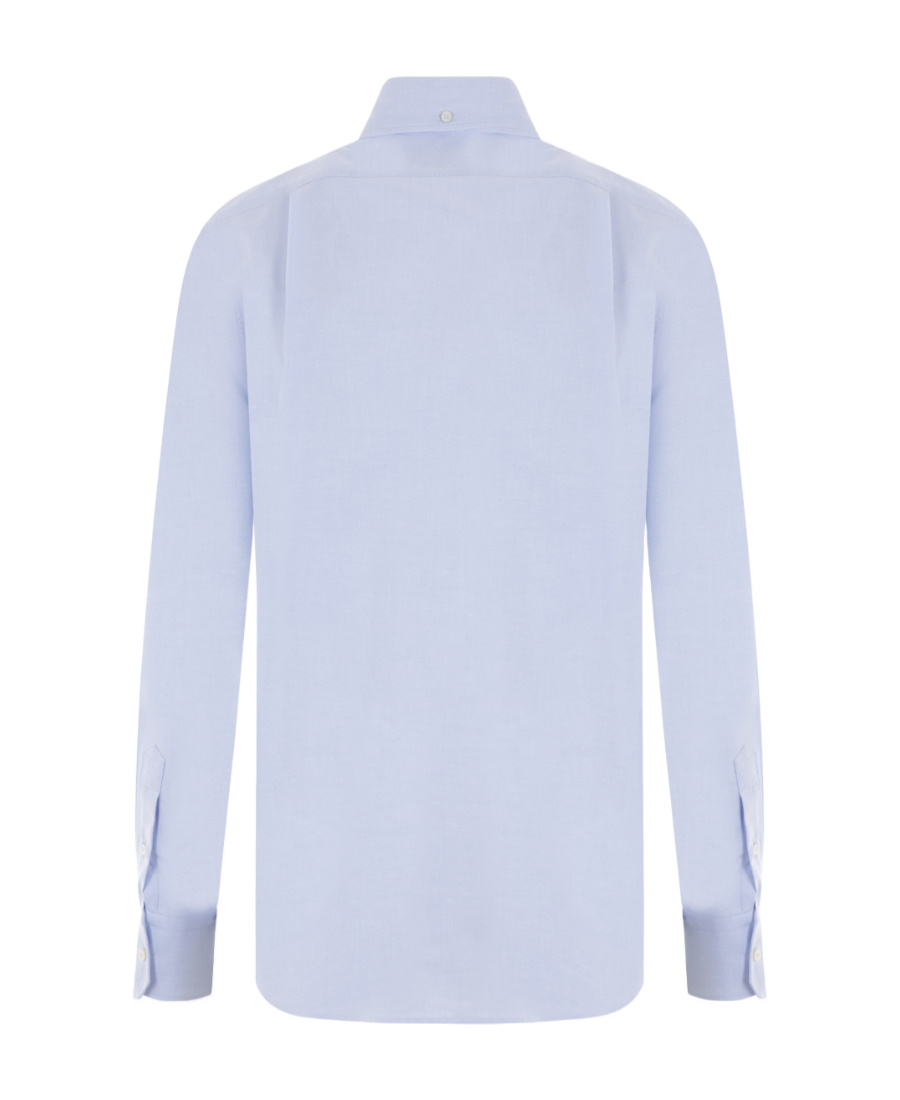 Msgm Logo-appliqué Cotton Shirt In Blue